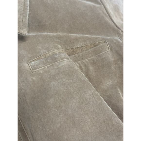 Vintage Y2K Eddie Bauer Seattle 1X Suede Women's Tan Suede Full Zip Jacket - Picture 3 of 13